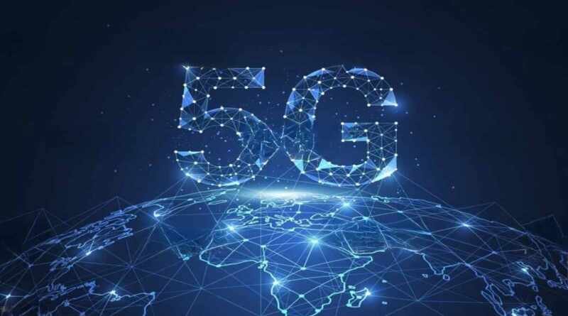 "The Future of 5G Technology - A futuristic illustration of 5G network towers and devices enabling seamless communication and connectivity."